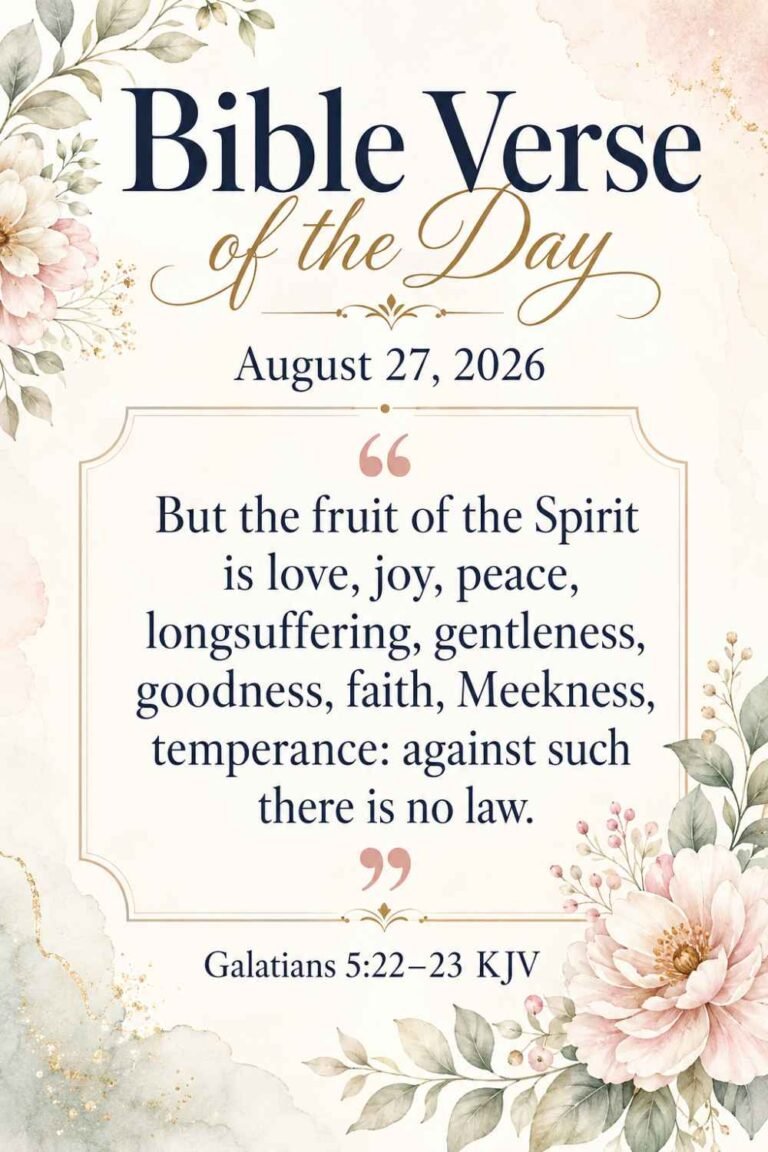 Reflection on Today's Verse from Galatians 5:22-23 for August 27, 2026