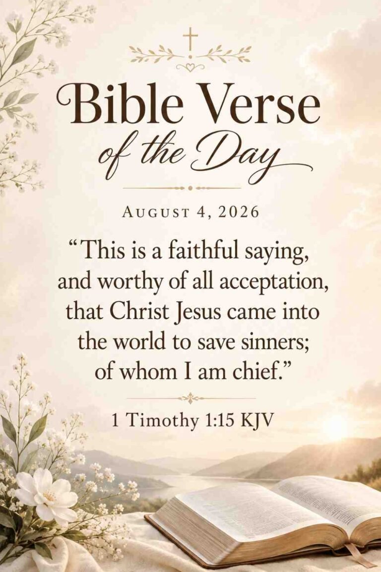 Reflection on Today's Verse from 1 Timothy 1:15 for August 4, 2026