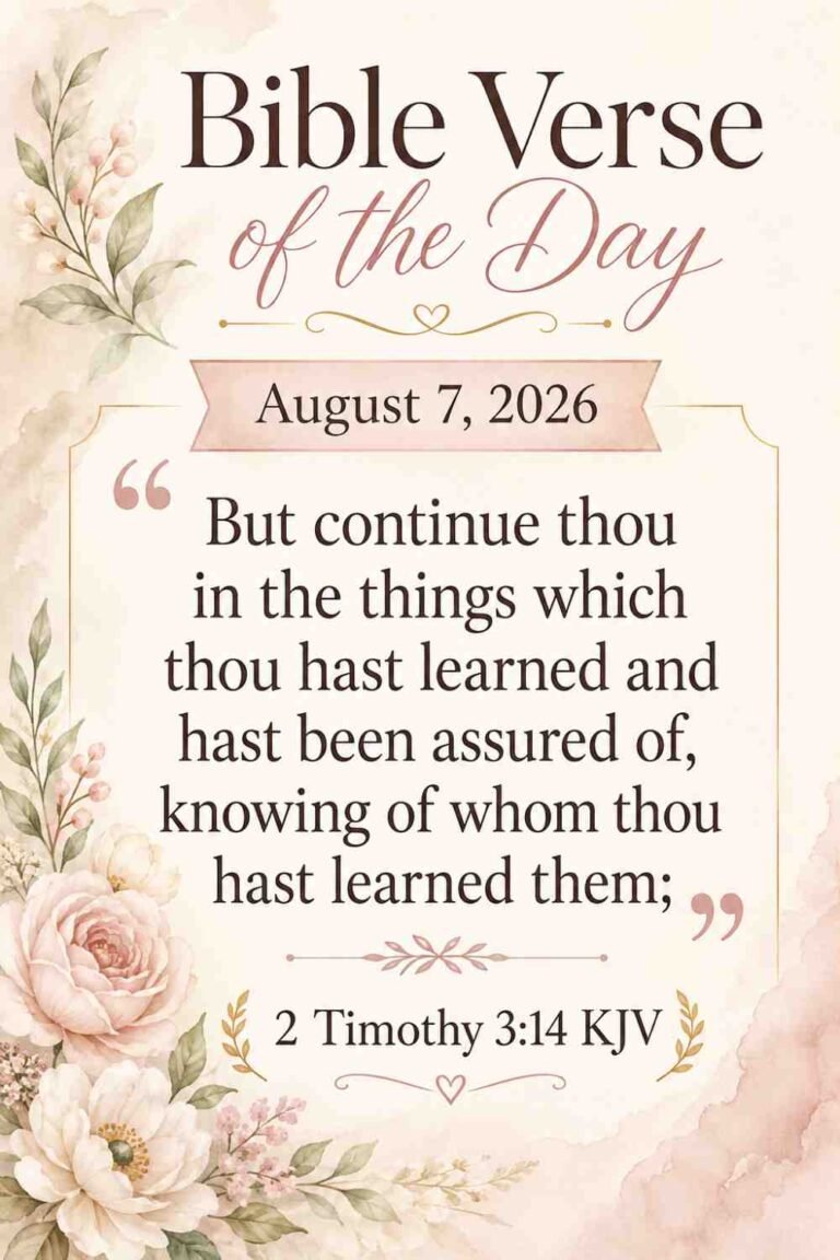 Reflection on Today's Verse from 2 Timothy 3:14 for August 7, 2026