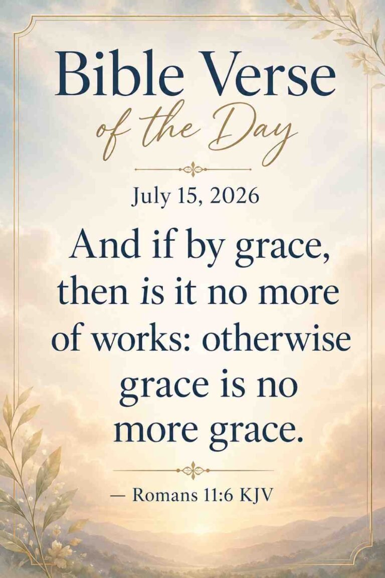 Reflection on Today's Verse from Romans 11:6 July 15th 2026