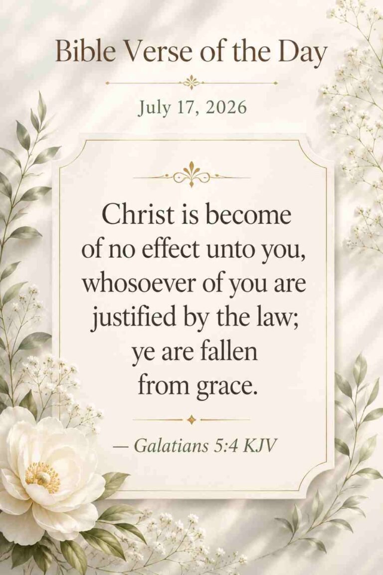 Reflection on Today's Verse from Galatians 5:4 July 17th 2026