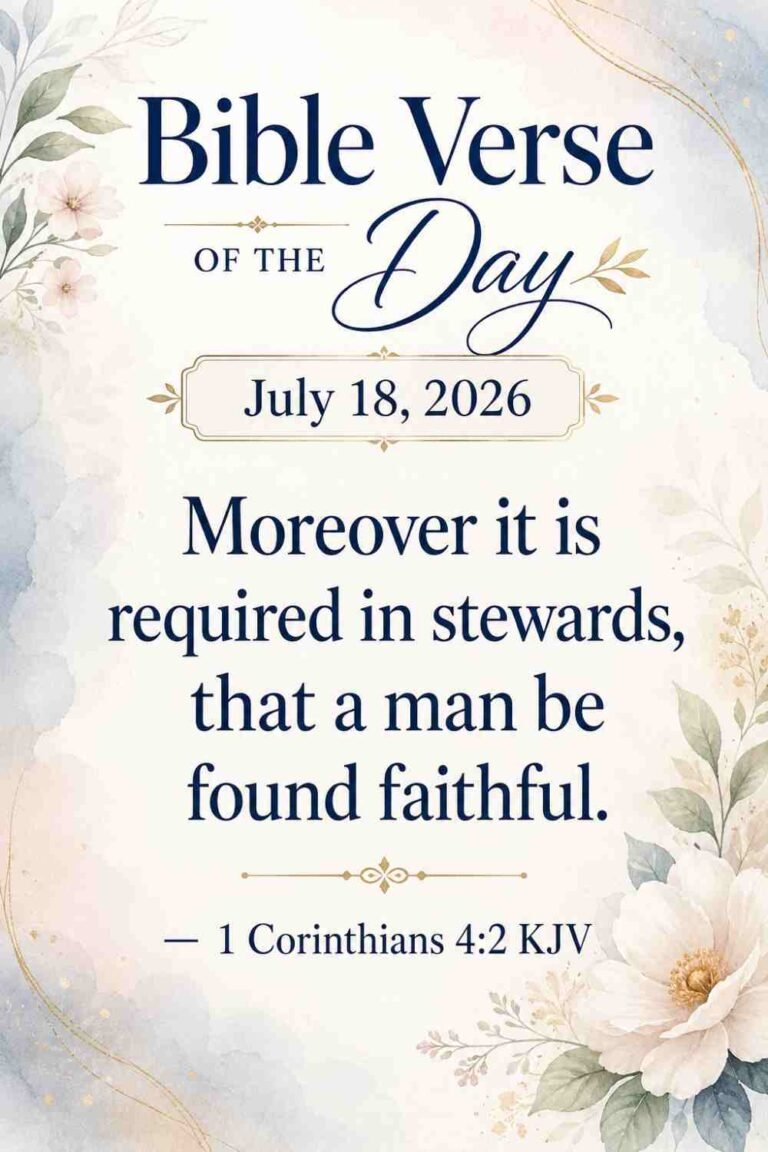 Reflection on Today's Verse from 1 Corinthians 4:2 July 18th 2026