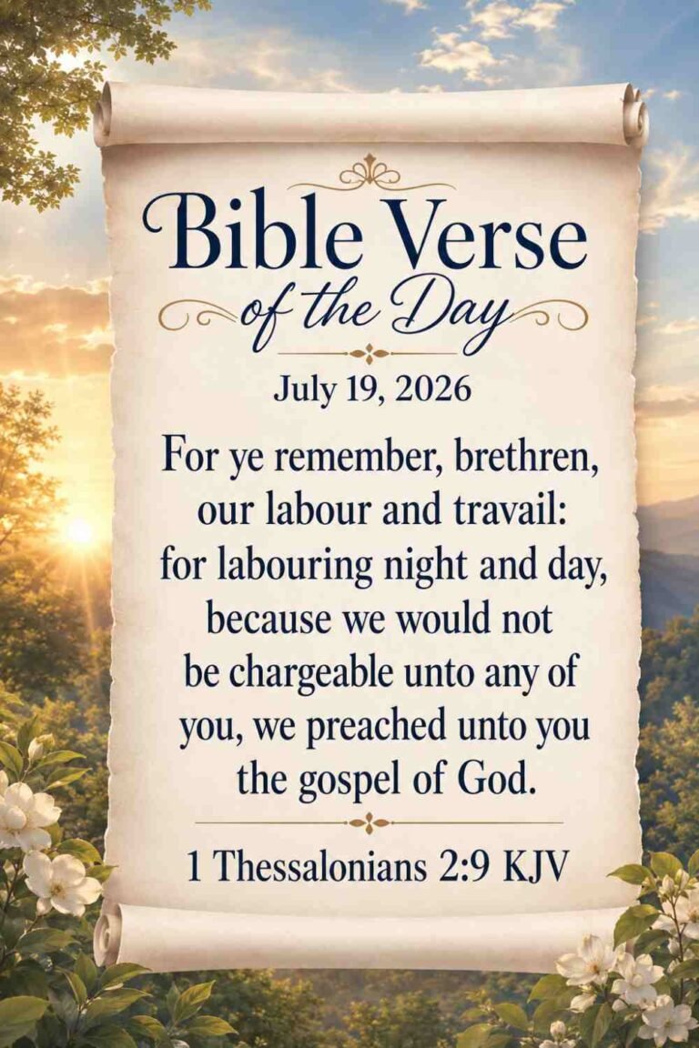 Reflection on Today's Verse from 1 Thessalonians 2:9 July 19th 2026