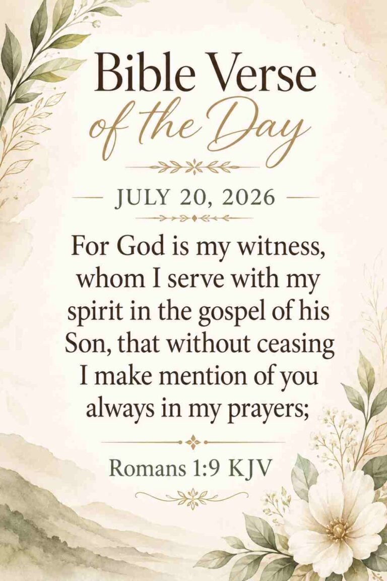 Reflection on Today's Verse from Romans 1:9 July 20th 2026