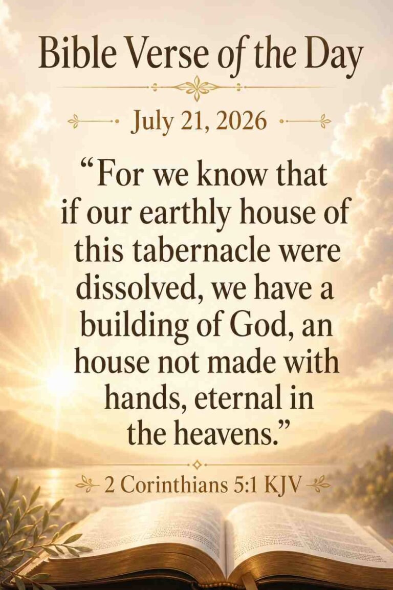 Reflection on Today's Verse from 2 Corinthians 5:1 July 21st 2026