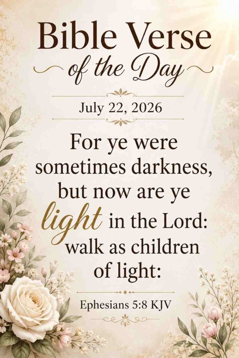 Reflection on Today's Verse from Ephesians 5:8 July 22nd 2026