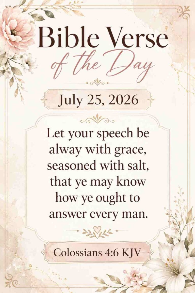 Reflection on Today's Verse from Colossians 4:6 for July 25, 2026