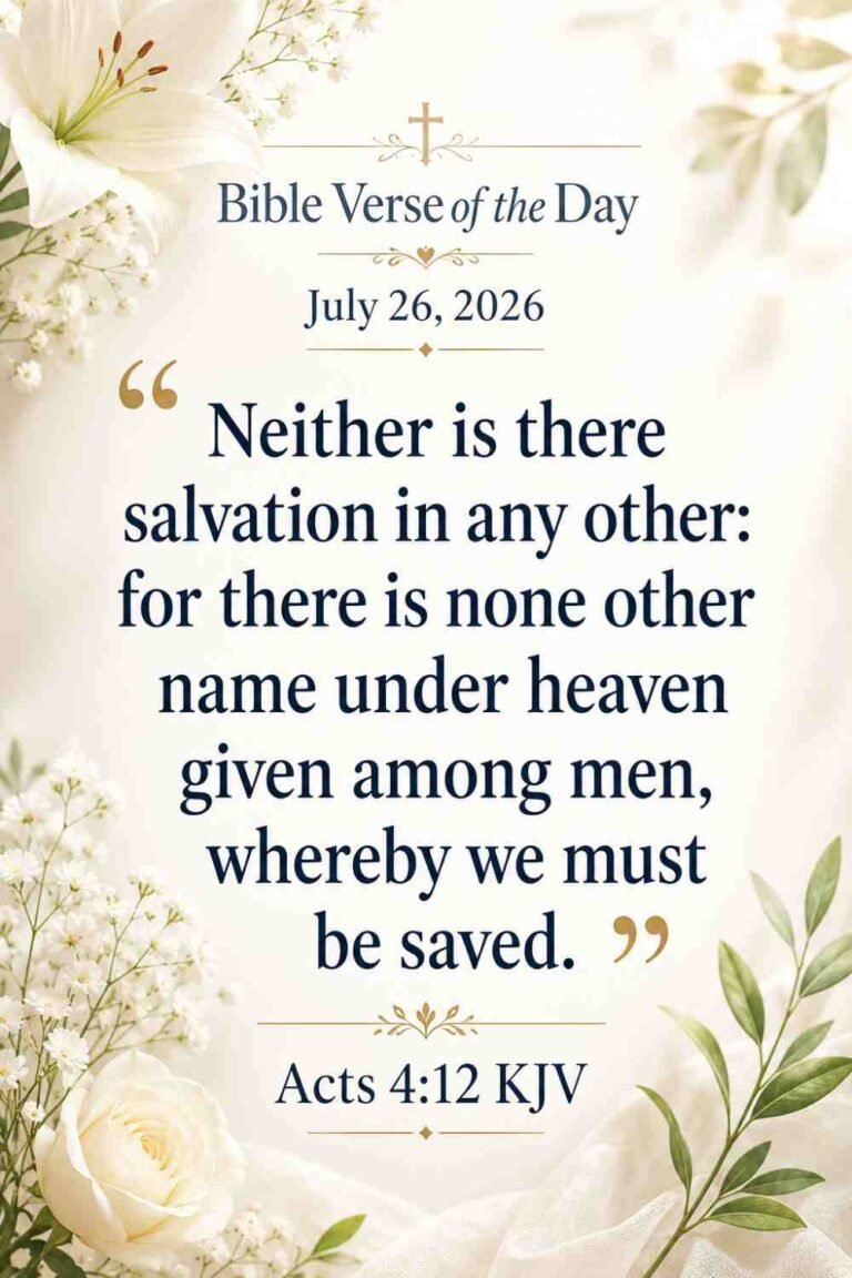 Reflection on Today's Verse from Acts 4:12 for July 26, 2026