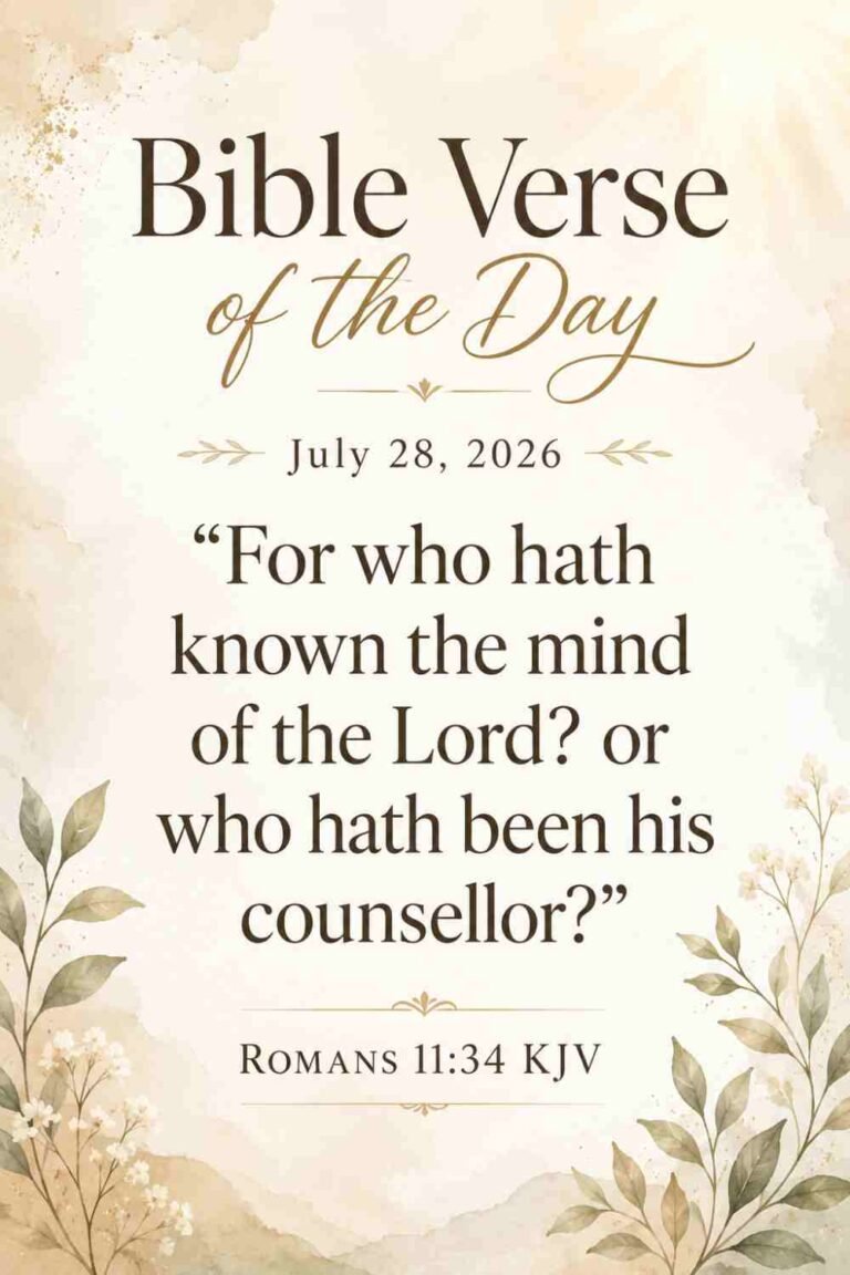 Reflection on Today's Verse from Romans 11:34 for July 28, 2026