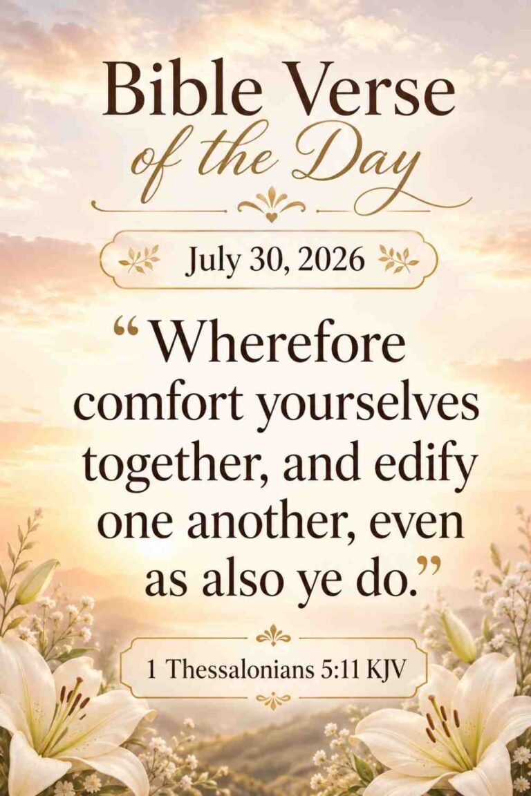 Reflection on Today's Verse from 1 Thessalonians 5:11 for July 30, 2026
