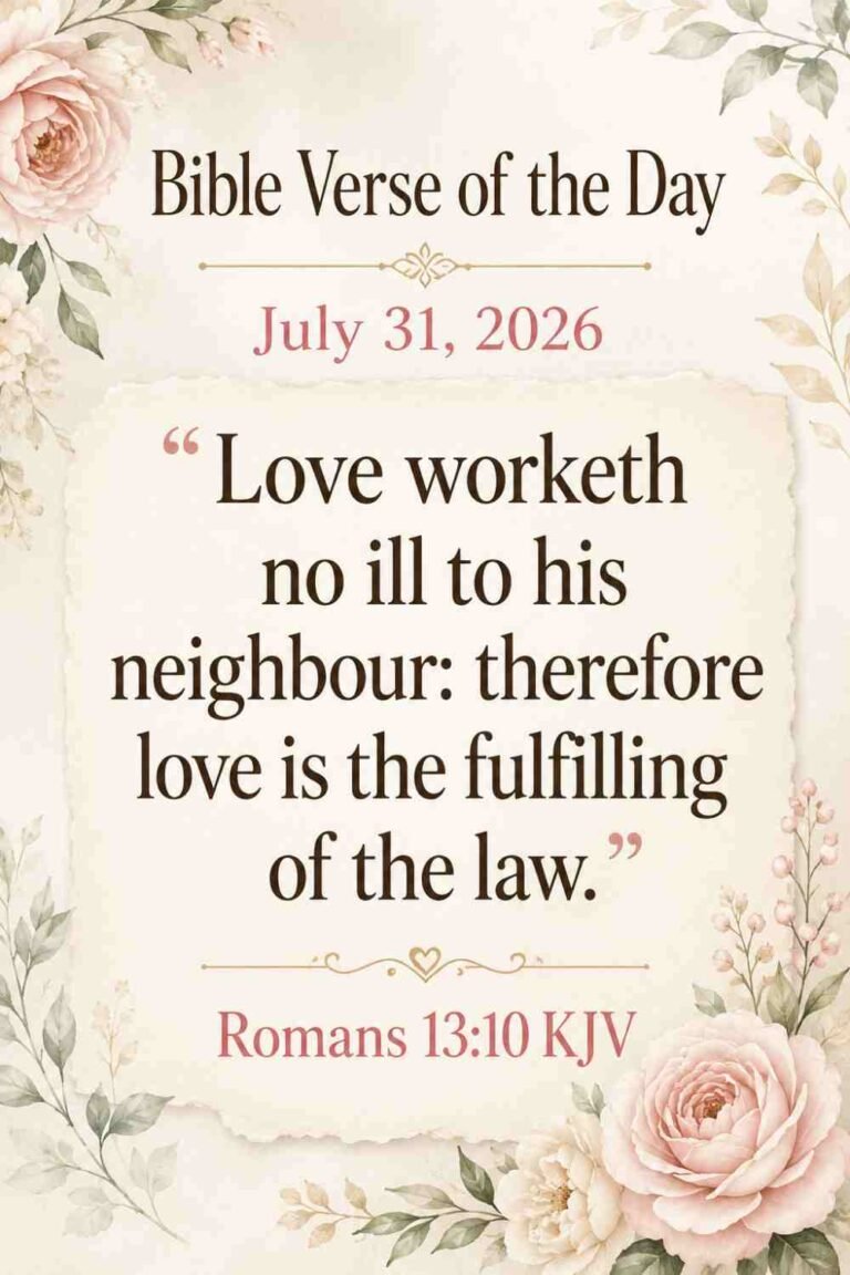Reflection on Today's Verse from Romans 13:10 for July 31, 2026