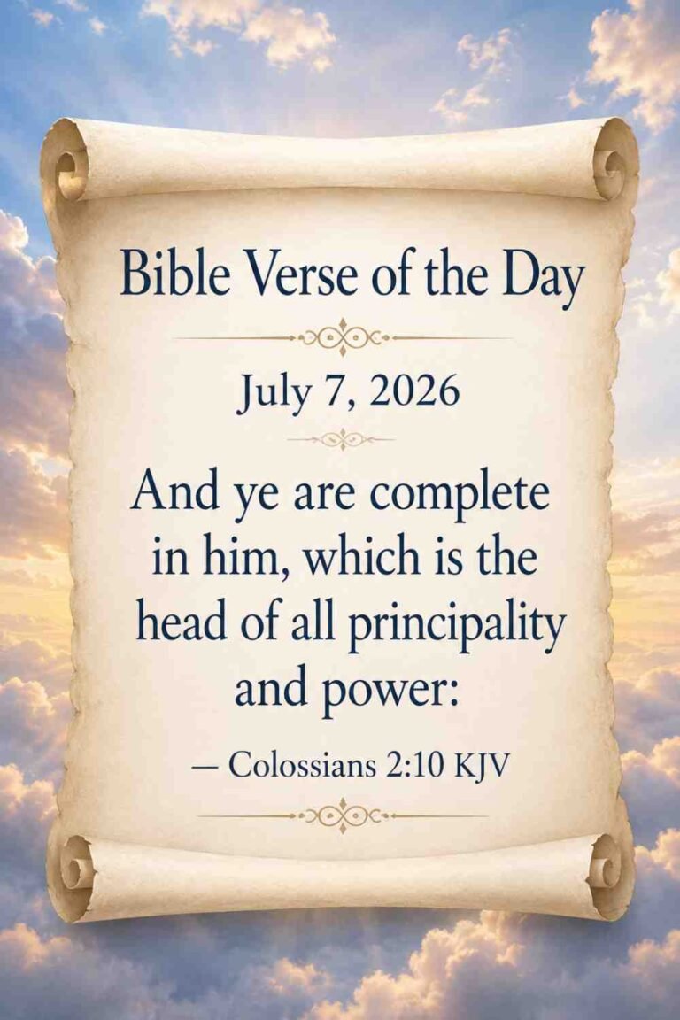 Reflection on Today's Verse from Colossians 2:10 - July 7th 2026