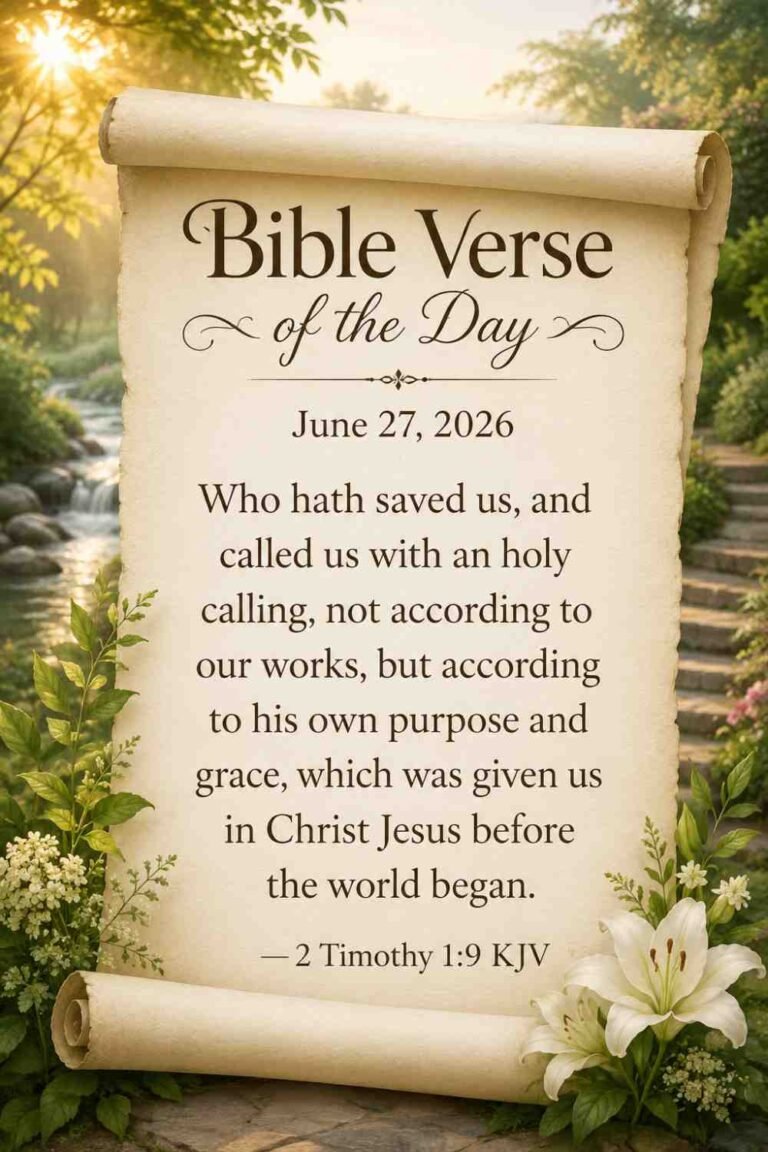 Reflection on Today's Verse from 2 Timothy 1:9 - June 27th 2026