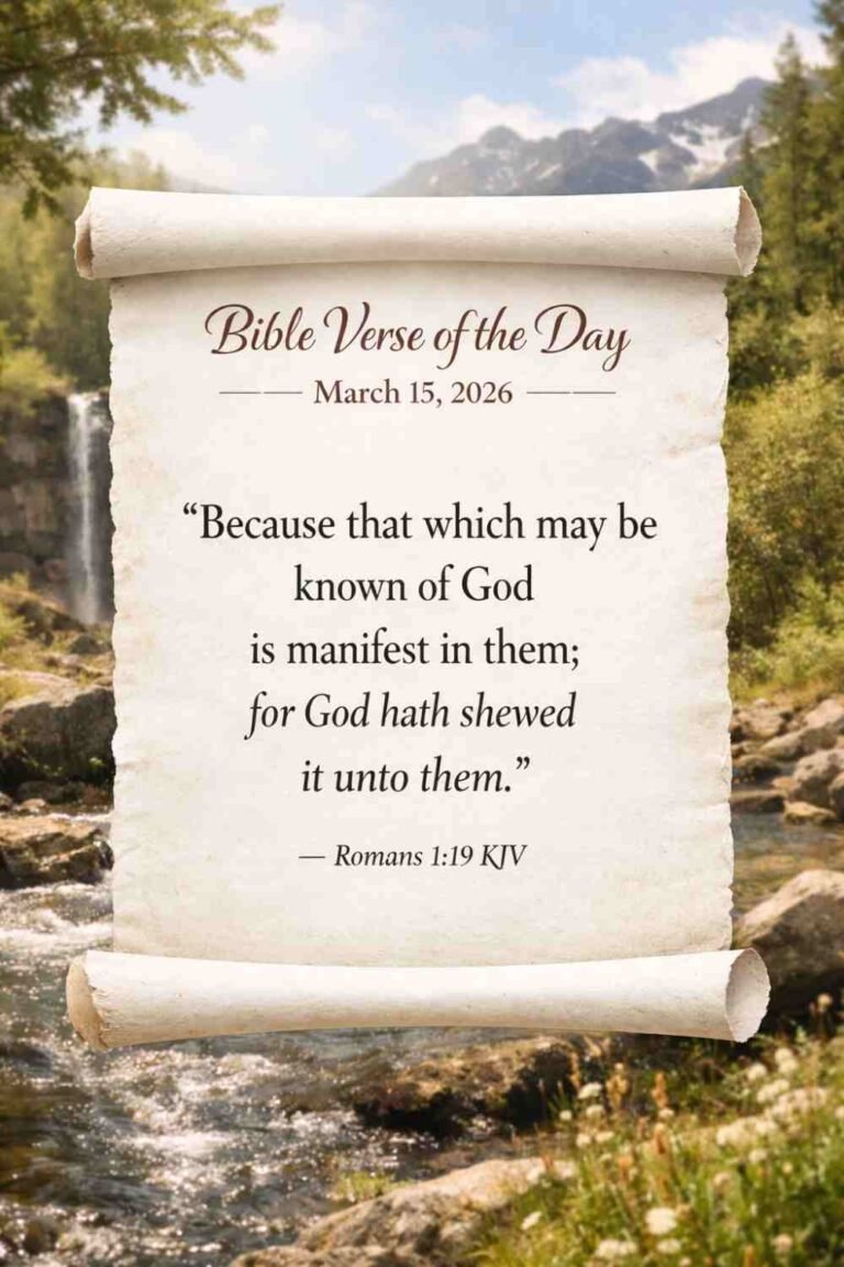 Reflection on Today's Verse from Romans 1:19 - March 15th 2026