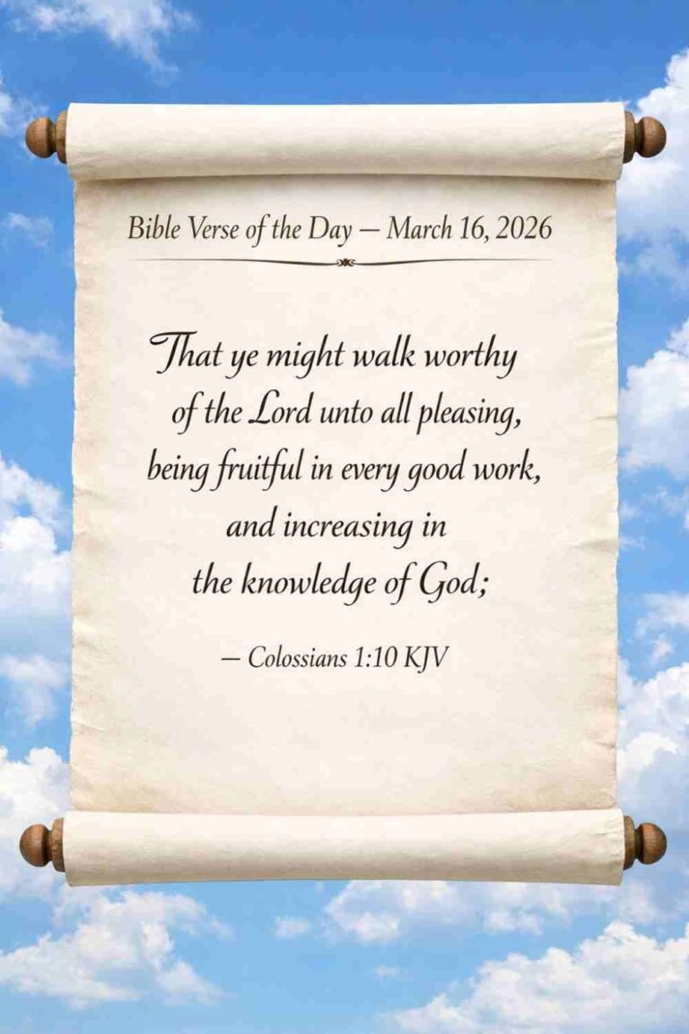 Reflection on Today's Verse from Colossians 1:10 - March 16th 2026