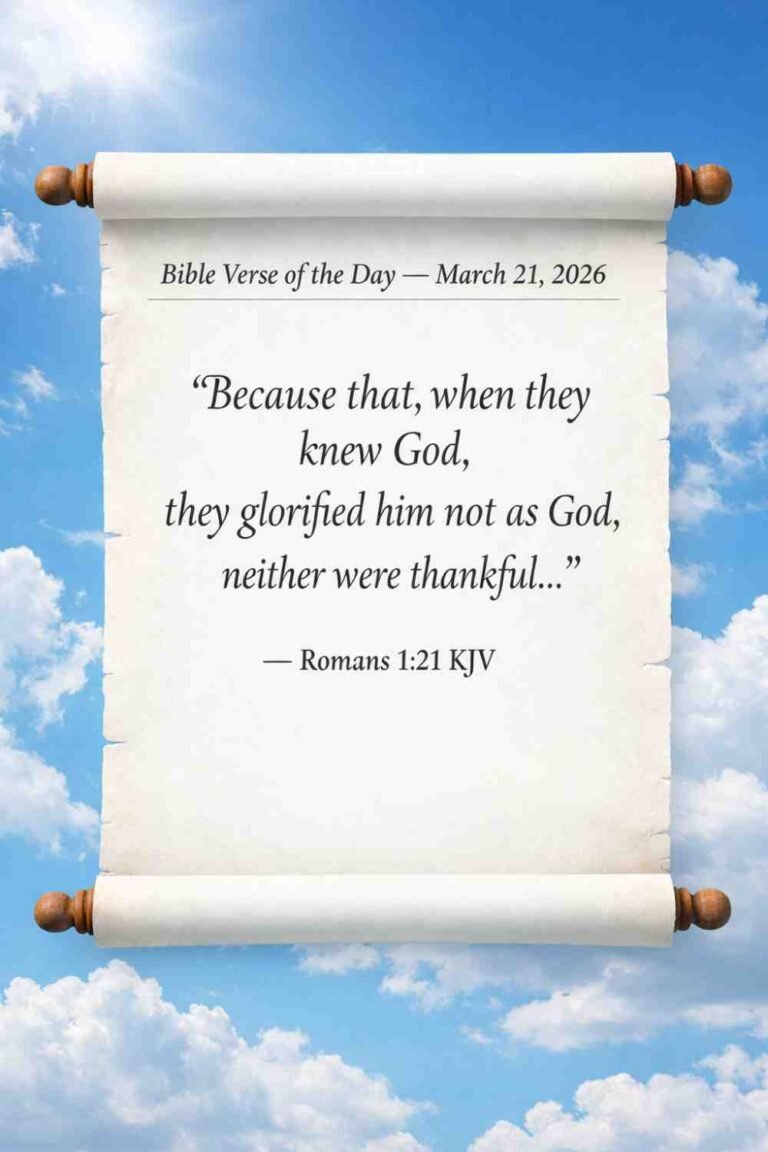 Reflection on Today's Verse from Romans 1:21 - March 21st 2026