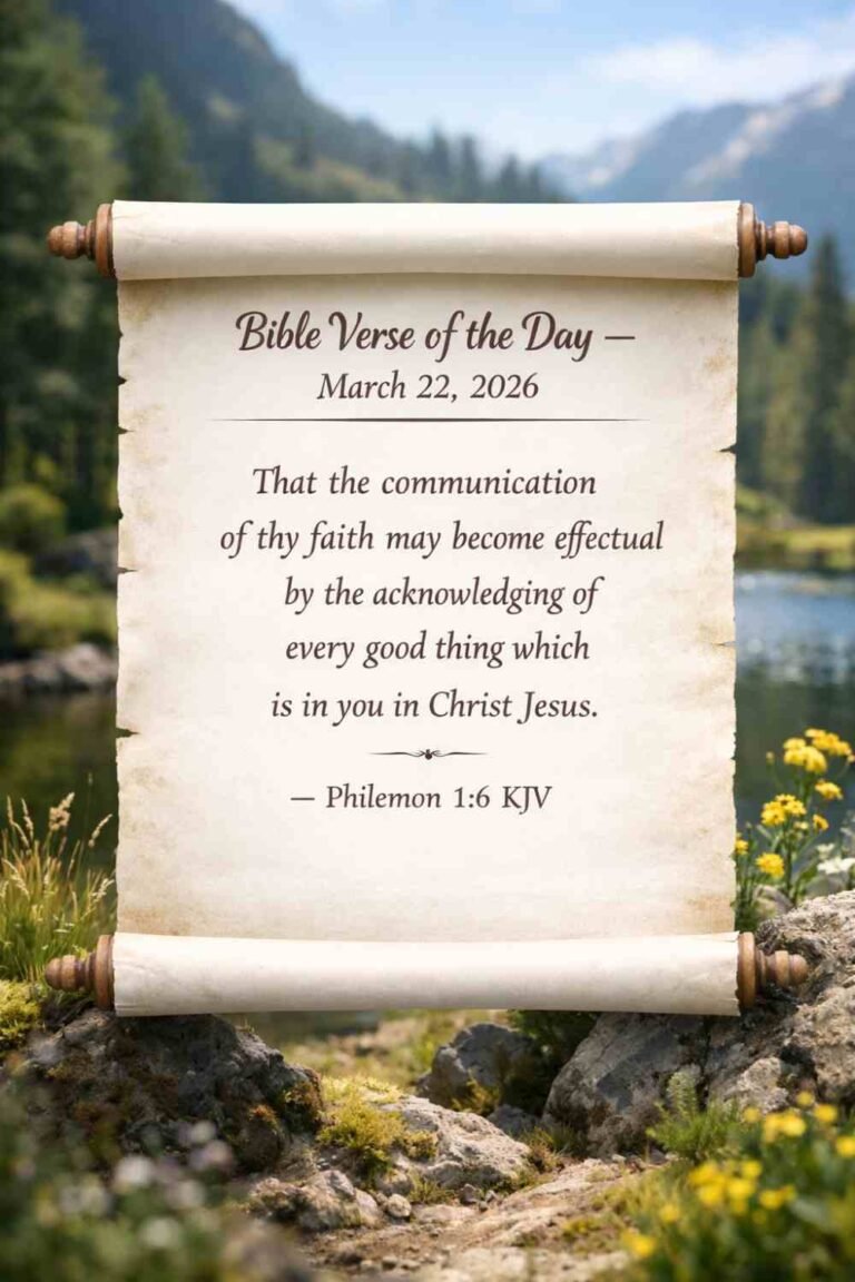 Reflection on Today's Verse from Philemon 1:6 - March 22nd 2026