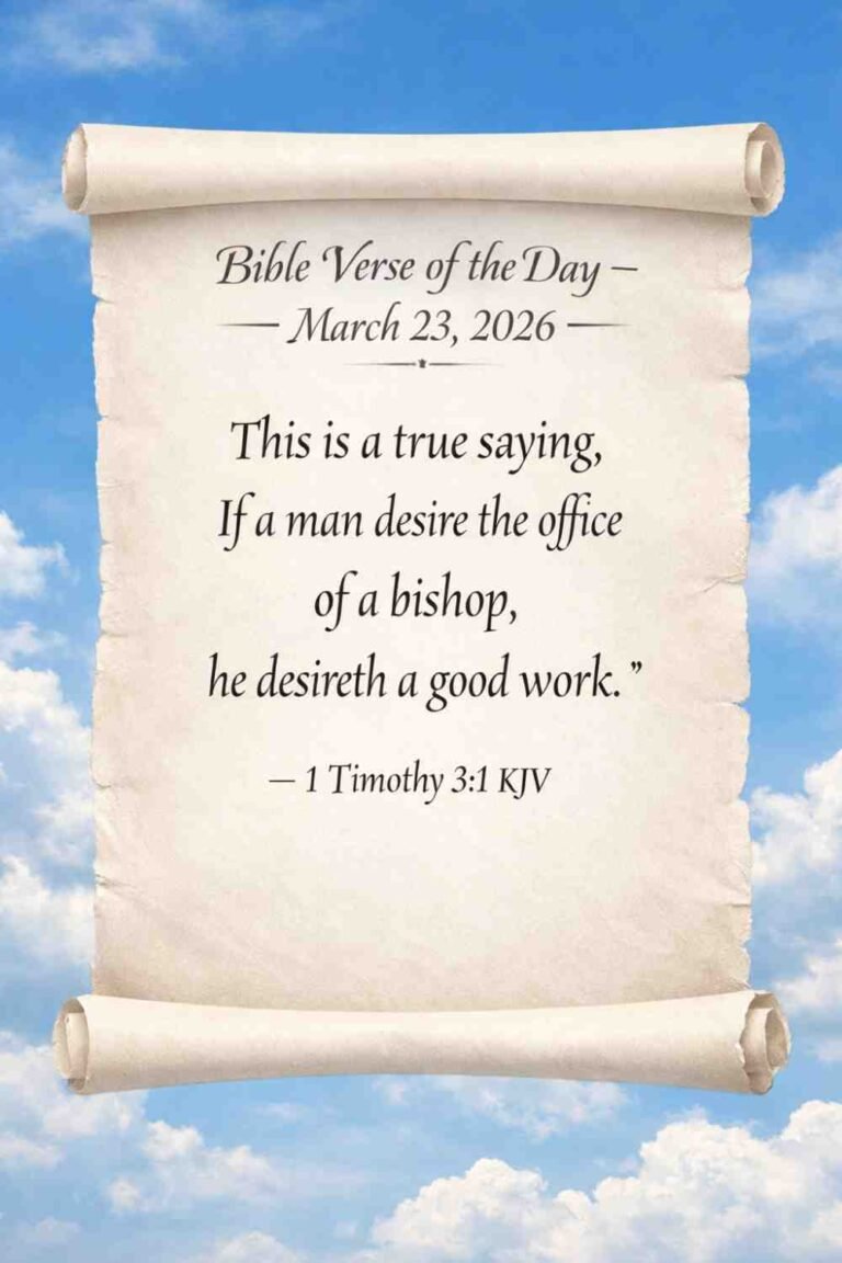 Reflection on Today's Verse from 1 Timothy 3:1 - March 23rd 2026
