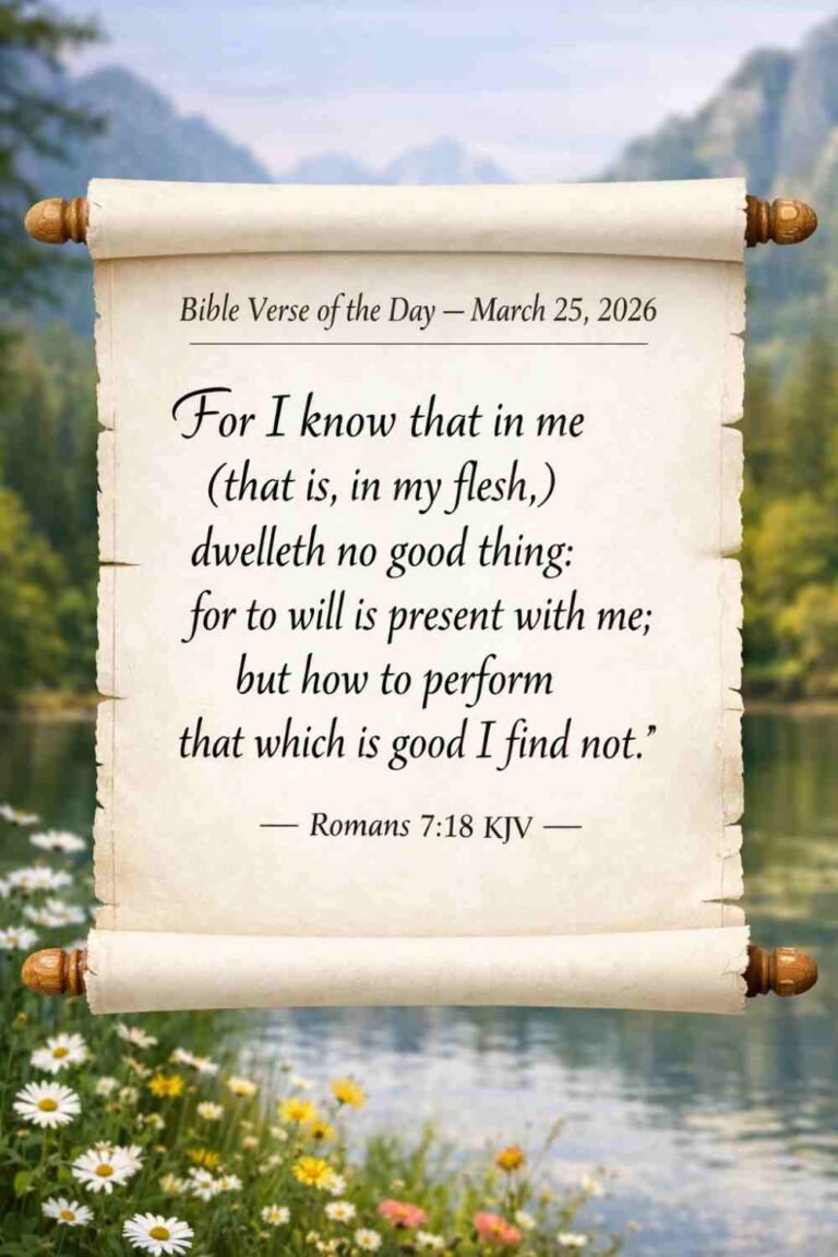 Reflection on Today's Verse from Romans 7:18 - March 25th 2026