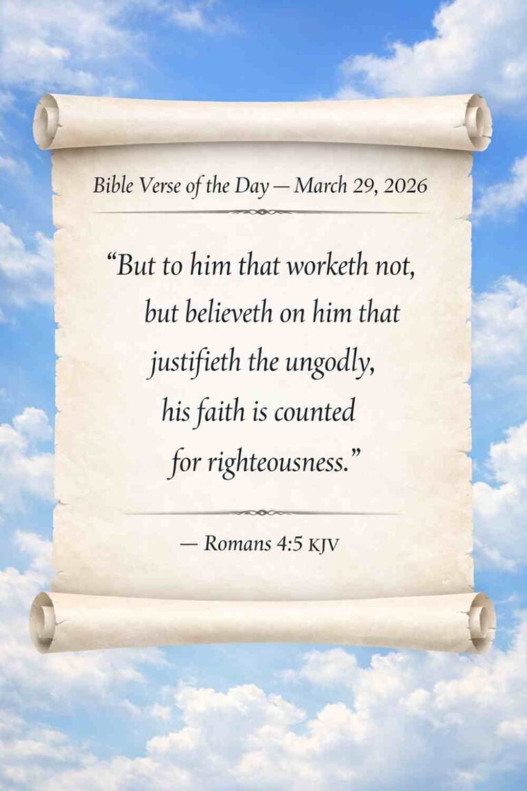 Reflection on Today's Verse from Romans 4:5 - March 29th 2026