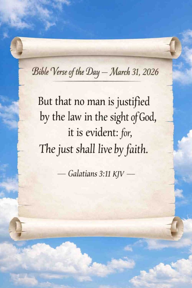 Reflection on Today's Verse from Galatians 3:11 - March 31st 2026