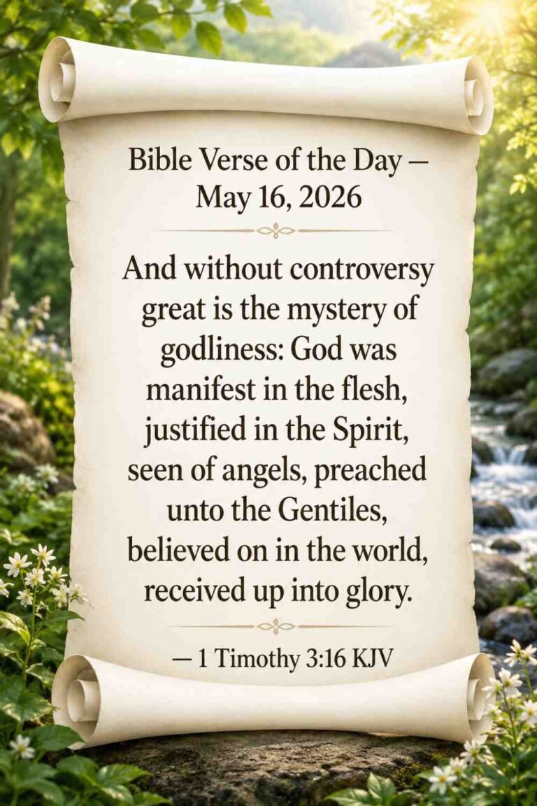 Reflection on Today's Verse from 1 Timothy 3:16 - May 16th 2026
