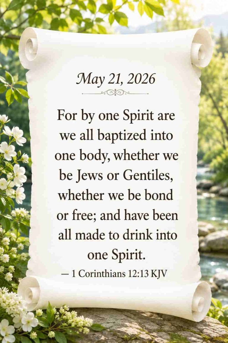 Reflection on Today's Verse from 1 Corinthians 12:13 - May 21st 2026