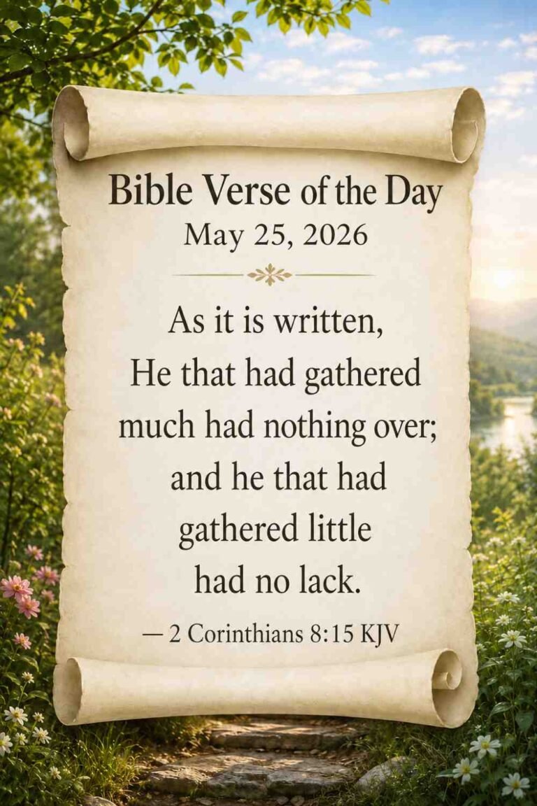 Reflection on Today's Verse from 2 Corinthians 8:15 - May 25th 2026