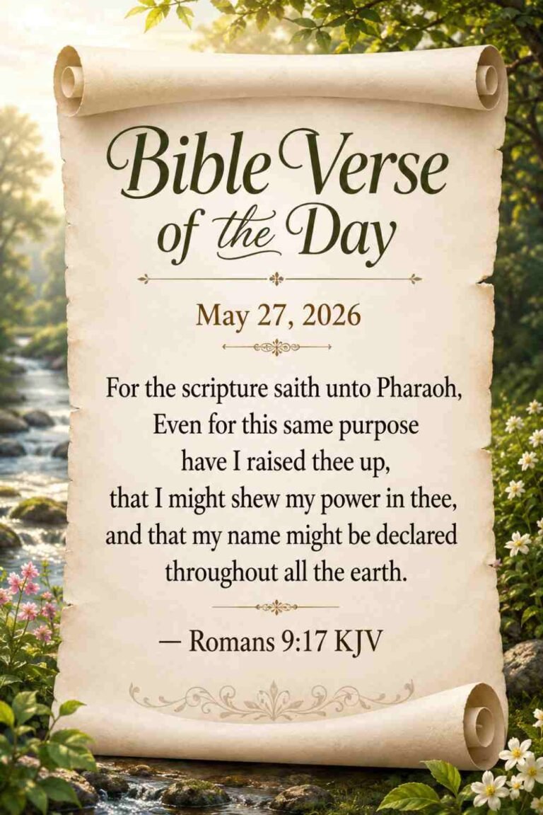 Reflection on Today's Verse from Romans 9:17- May 27th 2026
