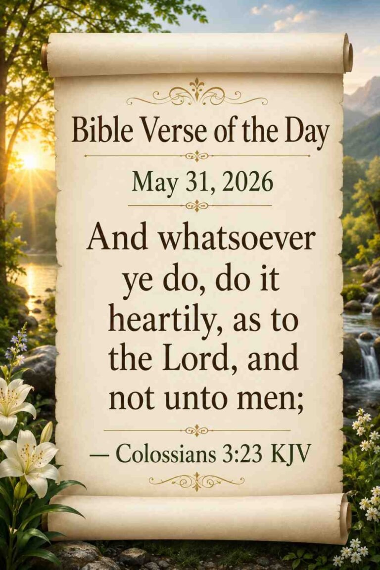 Reflection on Today's Verse from Colossians 3:23 - May 31st 2026