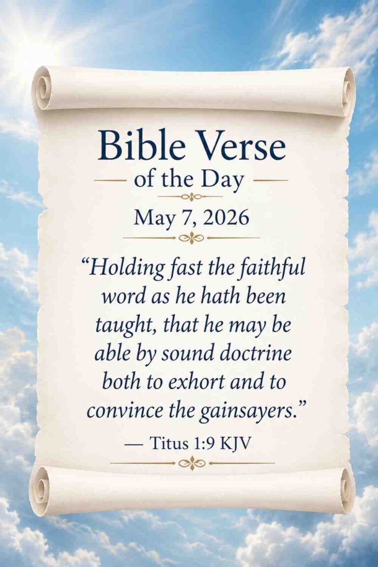 Reflection on Today's Verse from Titus 1:9 - May 7th 2026
