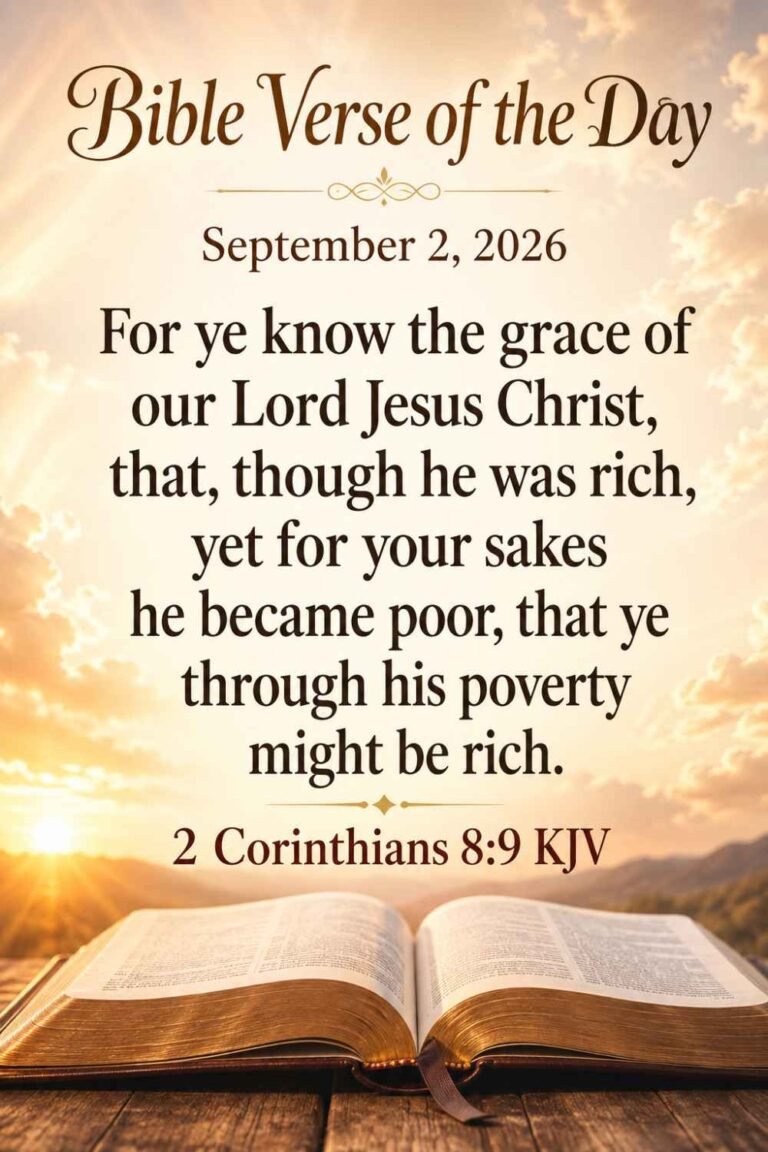 Reflection on Today's Verse from 2 Corinthians 8:9 for September 2, 2026