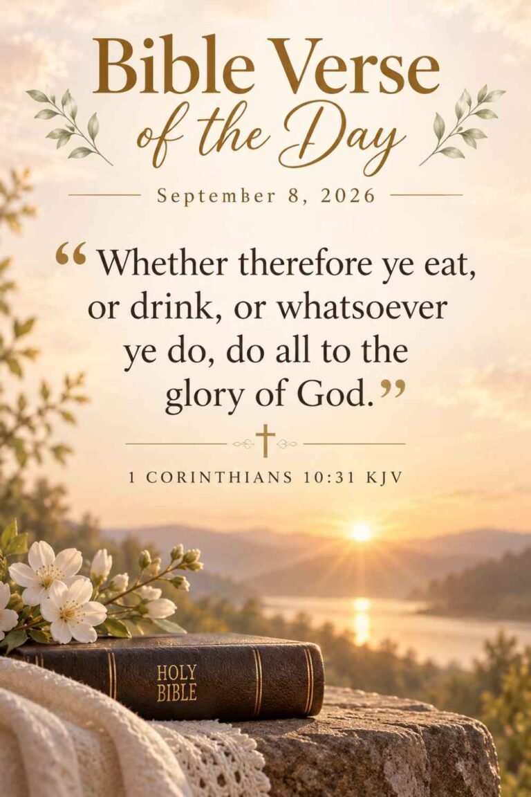 Reflection on Today's Verse from 1 Corinthians 10:31 for September 8, 2026