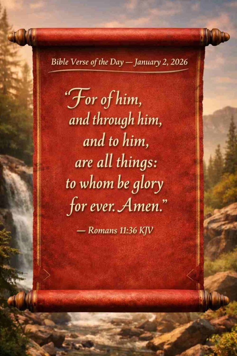 Reflection on Today's Verse from Romans 11:36 - January 2nd 2026