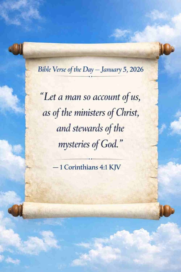 Reflection on Today's Verse from 1 Corinthians 4:1 - January 5th 2026