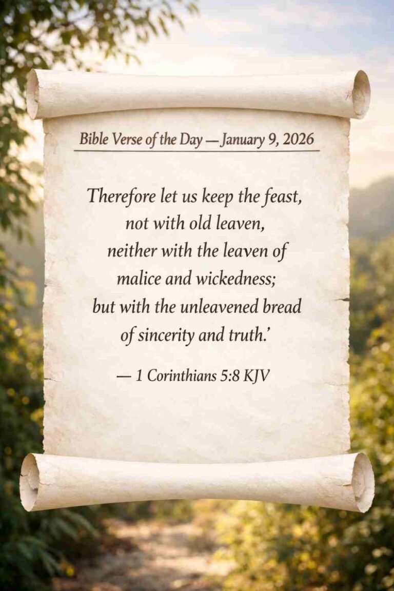 Reflection on Today's Verse from 1 Corinthians 5:8 - January 9th 2026