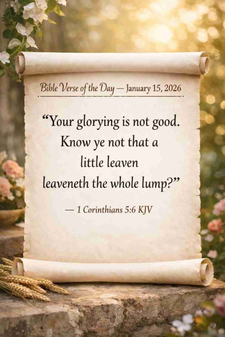 Reflection on Today's Verse from 1 Corinthians 5:6 - January 15th 2026