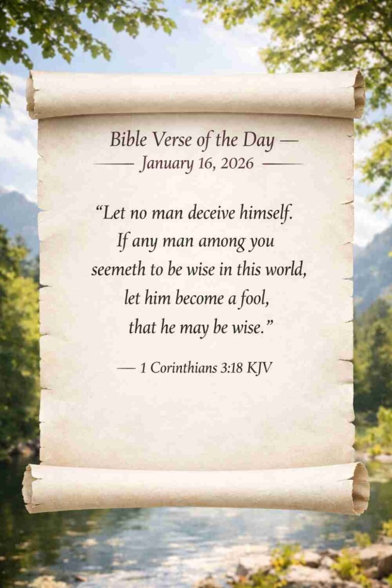 Reflection on Today's Verse from 1 Corinthians 3:18 - January 16th 2026