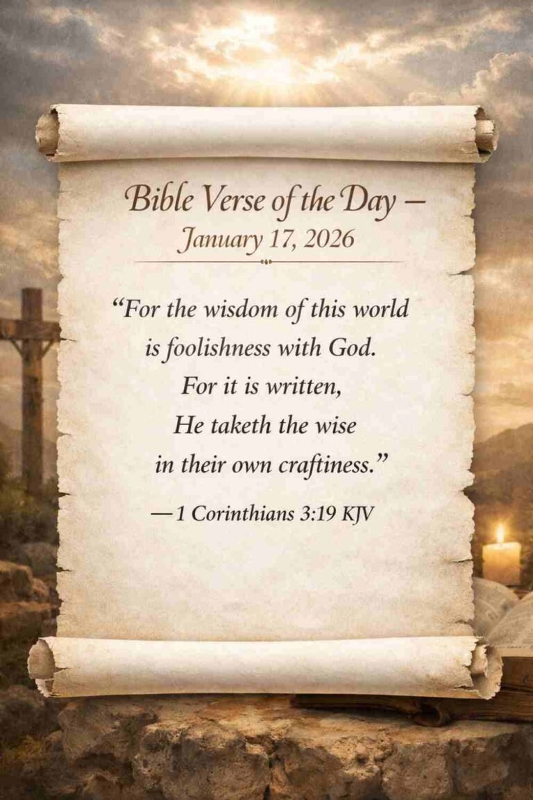 Reflection on Today's Verse from 1 Corinthians 3:19 - January 17th 2026
