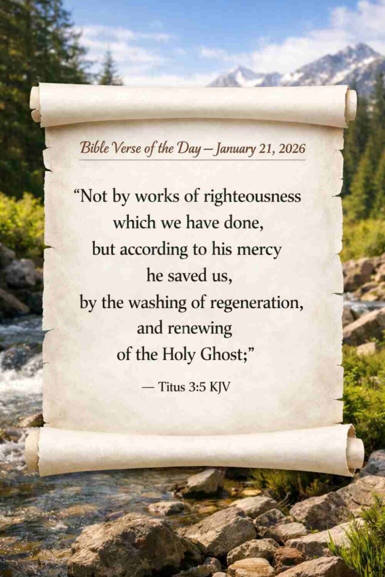 Reflection on Today's Verse from Titus 3:5 - January 21st 2026
