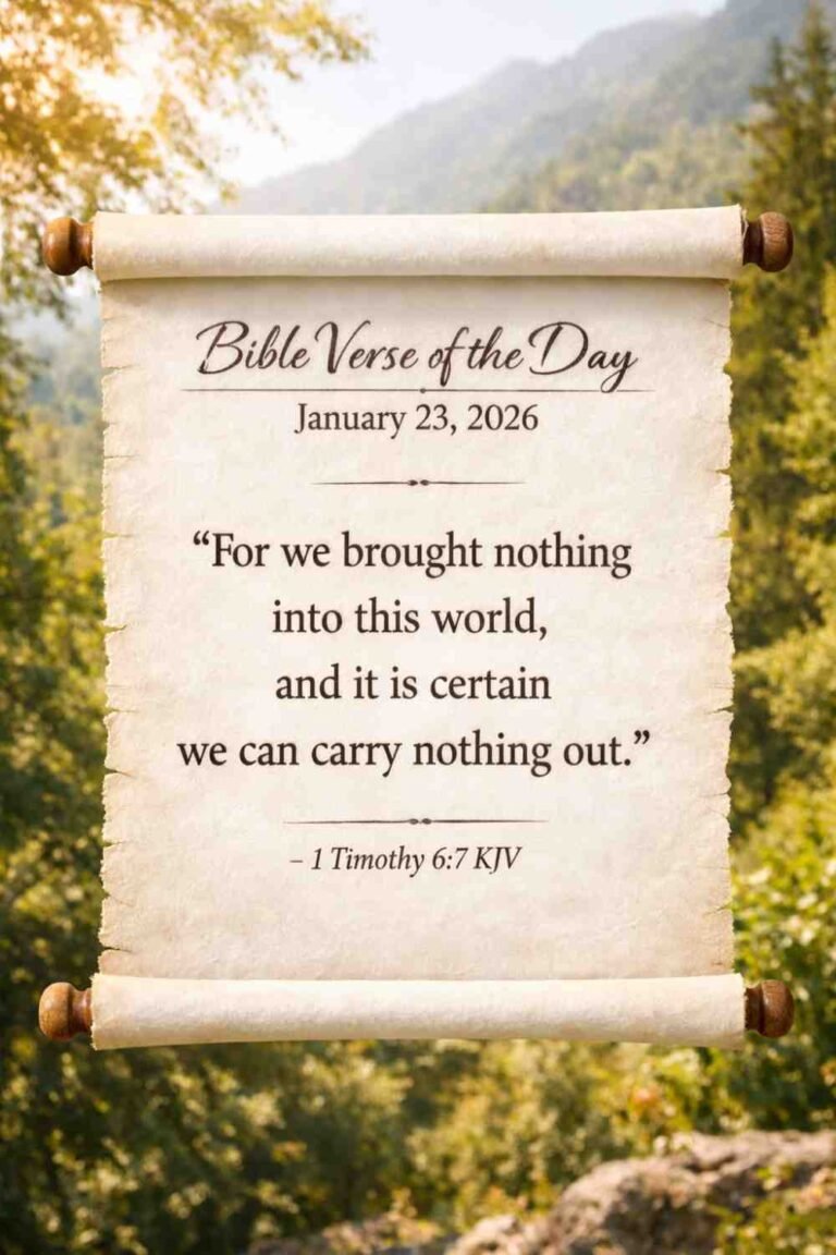 Reflection on Today's Verse from 1 Timothy 6:7 - January 23rd 2026