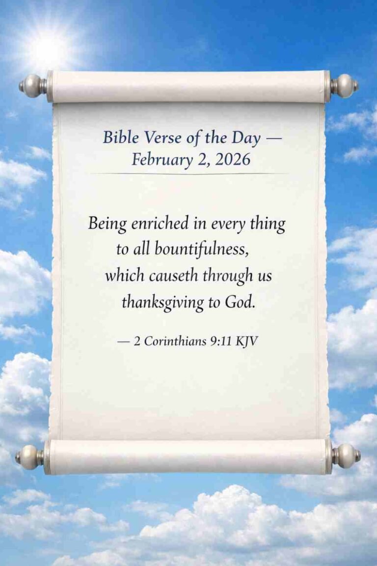 Reflection on Today's Verse from 2 Corinthians 9:11 - February 2nd 2026