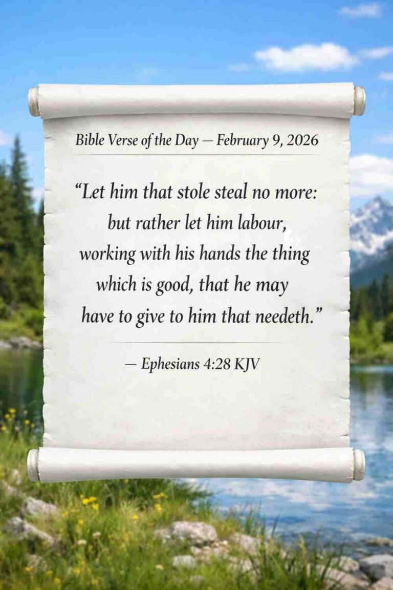 Reflection on Today's Verse from Ephesians 4:28 - February 9th 2026