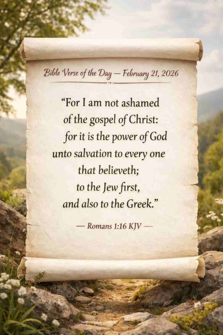 Reflection on Today's Verse from Romans 1:16 - February 21st 2026