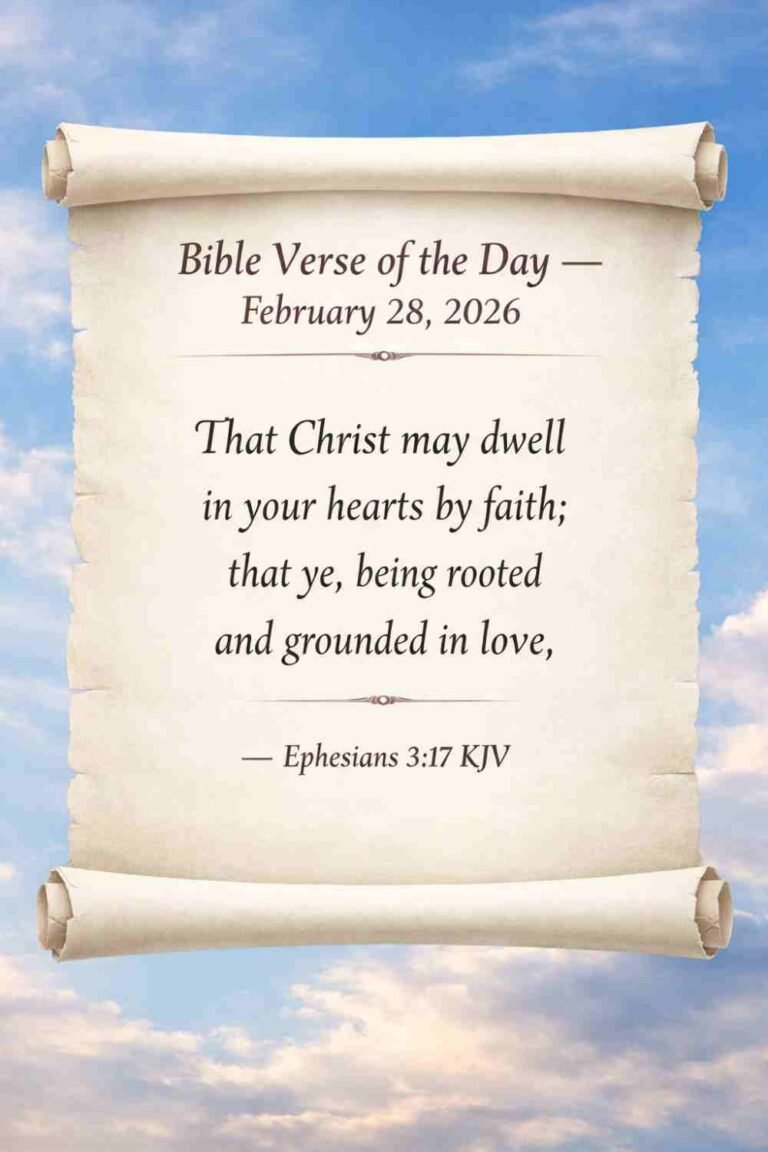 Reflection on Today's Verse from Ephesians 3:17 - February 28th 2026