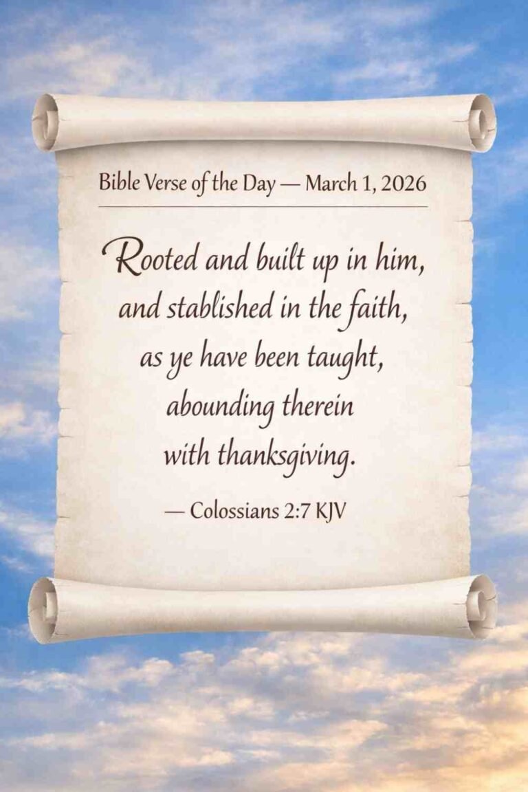 Reflection on Today's Verse from Colossians 2:7 - March 1st 2026