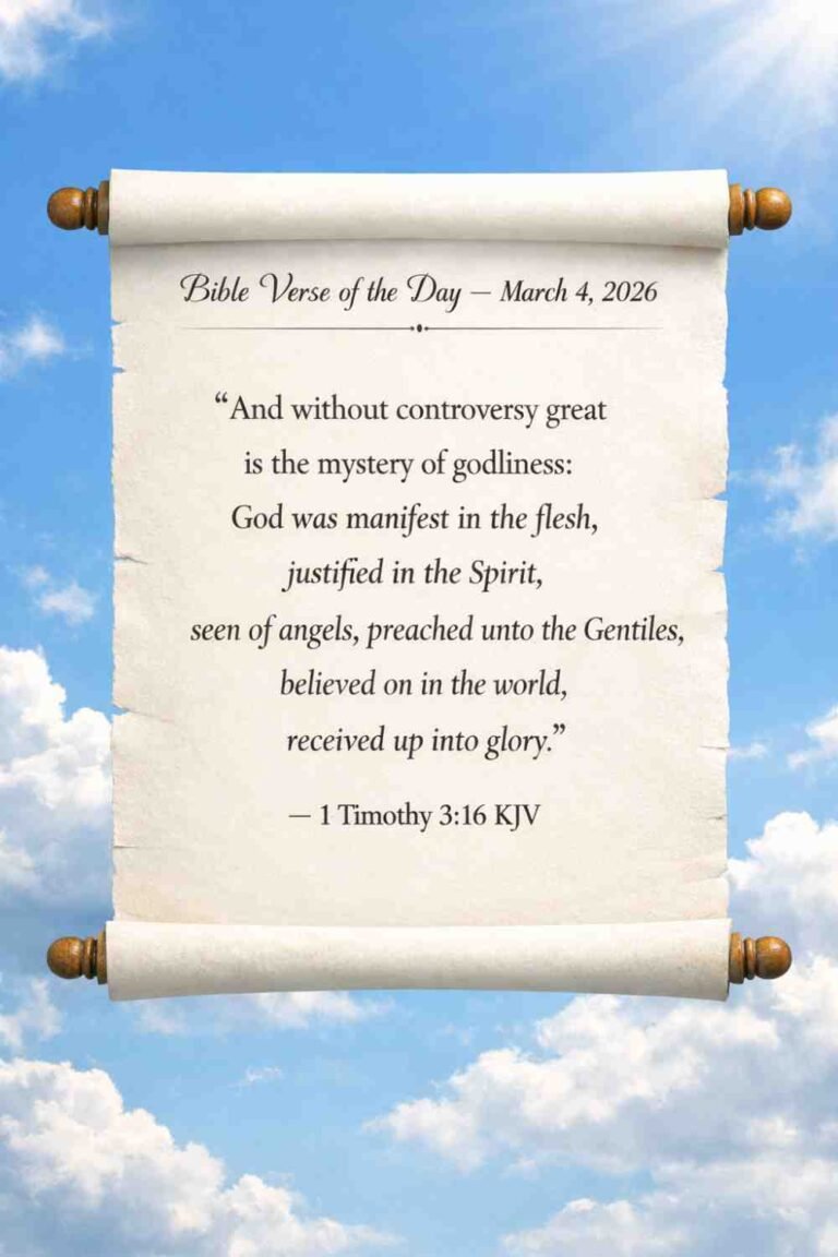 Reflection on Today's Verse from 1 Timothy 3:16 - March 4th 2026