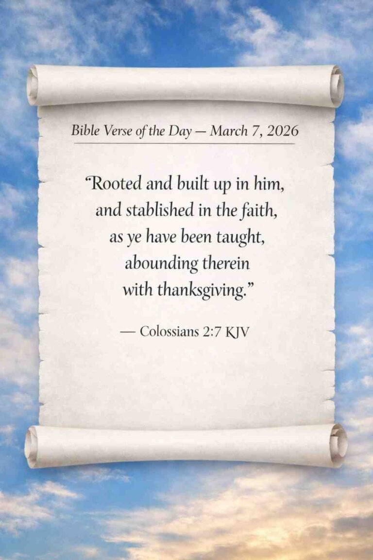 Reflection on Today's Verse from Colossians 2:7 - March 7th 2026