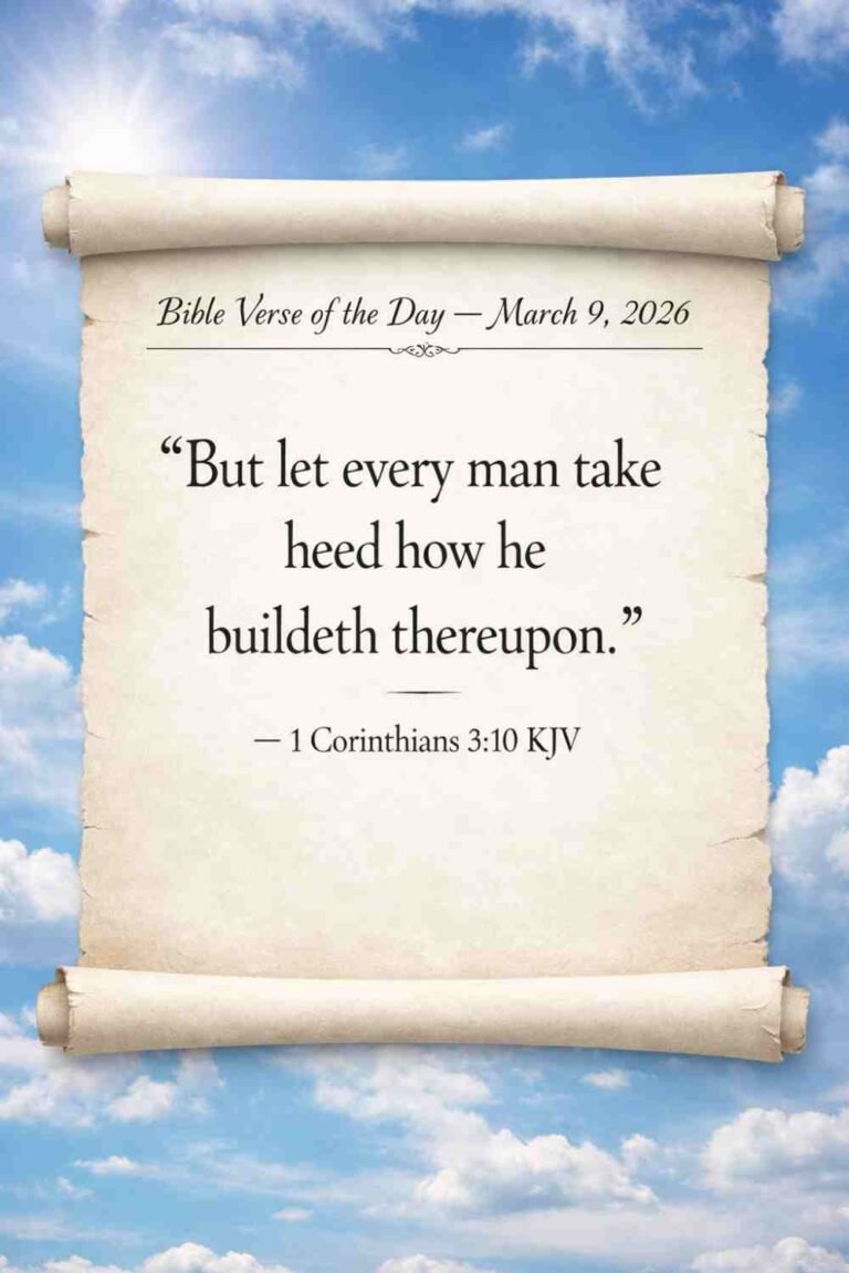 Reflection on Today's Verse from 1 Corinthians 3:10 - March 9th 2026