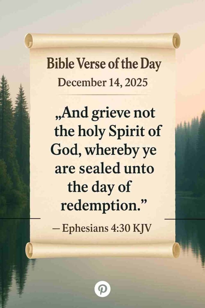 Reflection on Today's Verse from Ephesians 4:30 - December 14th 2025